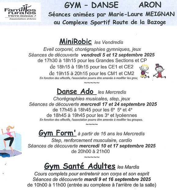 Familles Rurales Plaquette GYM - DANSE 2025-2026