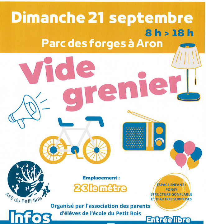 Vide Grenier APE du Petit Bois 21 sept 2025